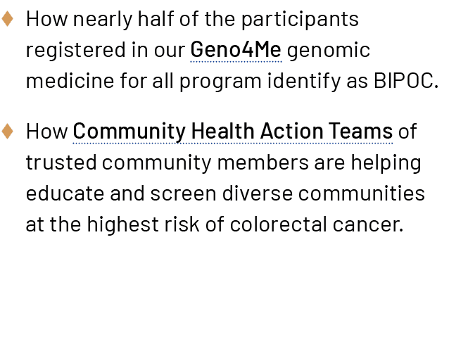 � How nearly half of the participants registered in our Geno4Me genomic medicine for all program identify as BIPOC. �...