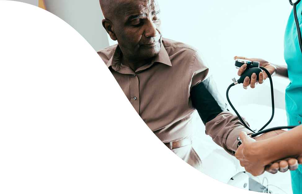 Doctor checking heart rate and blood pressure